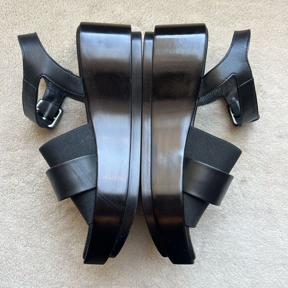 Robert Clergerie Paris Black Leather Platform Sandal Women EU 36.5 US 6 Platform - Picture 6 of 16